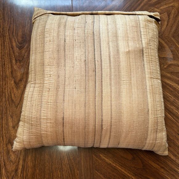 Pier One Throw Pillow Cover, Embroidered Trim Beige Blue Accent Pillow - Picture 6 of 6